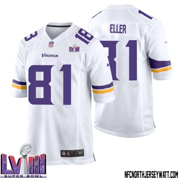 Carl Eller No 81 Minnesota Vikings Super Bowl Lviii Away Game Jersey White For Men – Replica