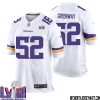 Chris Doleman No 56 Minnesota Vikings Super Bowl Lviii Away Game Jersey White For Men – Replica