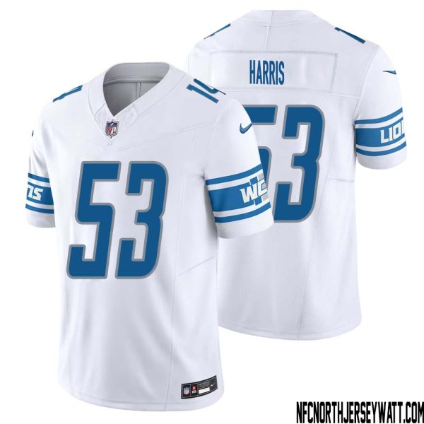 Charles Harris No 53 Men White Detroit Lions Vapor F.U.S.E. Limited Jersey – Replica