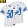 Charlie Sanders No 88 Mens Custom Blue Detroit Lions Super Bowl Lviii Player Home Game Jersey