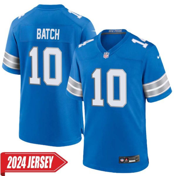 Charlie Batch No 10 Men’S Detroit Lions Home Game 2024 Jersey – Blue