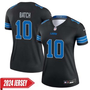 Charlie Batch No 10 Woman’s Detroit Lions 2nd Alternate Vapor F.U.S.E. Limited 2024 Jersey – Black