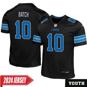 Charlie Batch No 10 Youth’s Detroit Lions 2nd Alternate Vapor F.U.S.E. Limited 2024 Jersey – Black