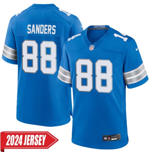 Charlie Sanders No 88 Men’S Detroit Lions Home Game 2024 Jersey – Blue