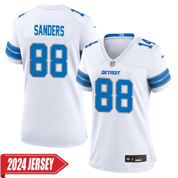 Charlie Sanders No 88 Woman’S Detroit Lions Away Game 2024 Jersey – White