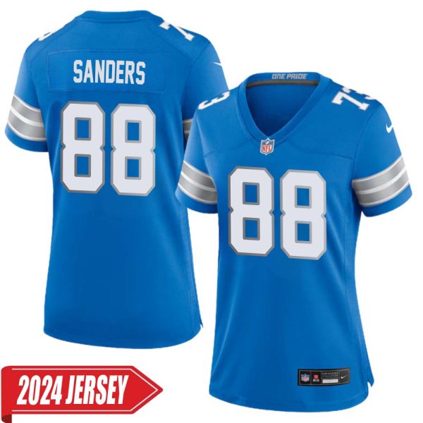 Charlie Sanders No 88 Woman’S Detroit Lions Home Game 2024 Jersey – Blue