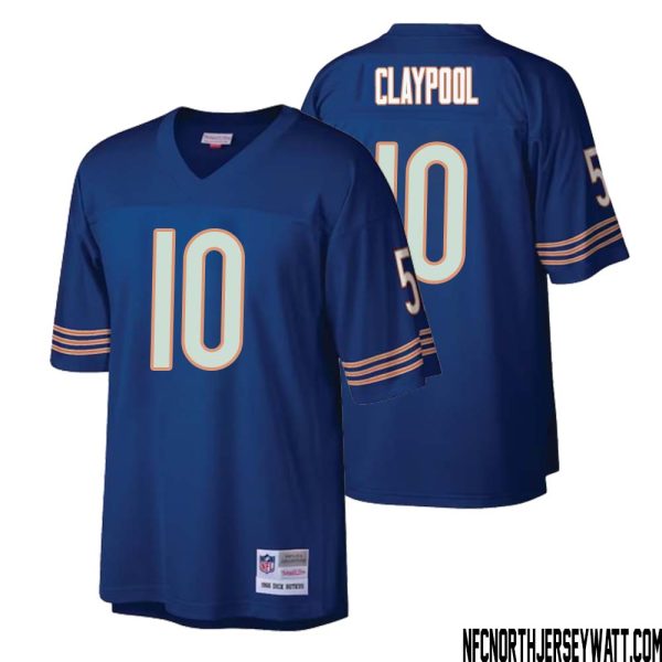 Chase Claypool No 10 Men Mitchell & Ness Navy Chicago Bears Retired Player Legacy Replica Jersey