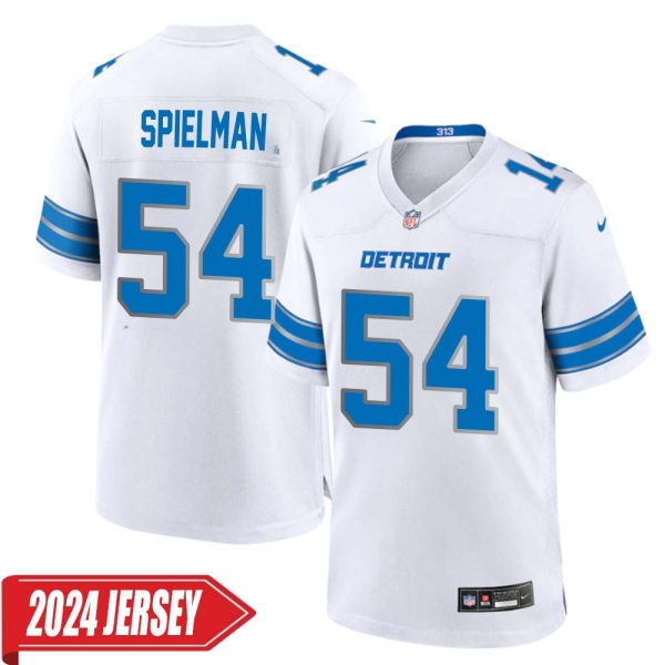 Chris Spielman No 54 Men’S Detroit Lions Away Game 2024 Jersey – White