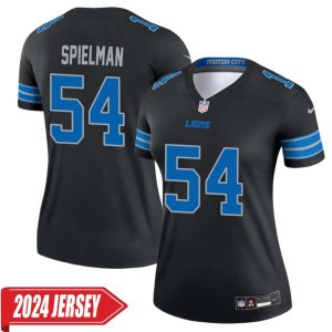 Chris Spielman No 54 Woman’s Detroit Lions 2nd Alternate Vapor F.U.S.E. Limited 2024 Jersey – Black