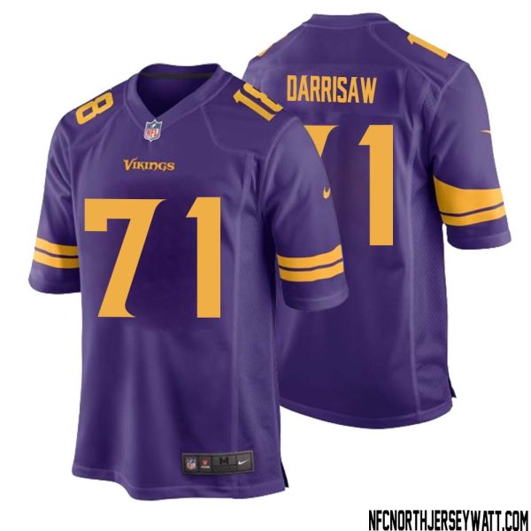 Christian Darrisaw No 71 Men Purple Minnesota Vikings Alternate Game Jersey – Replica