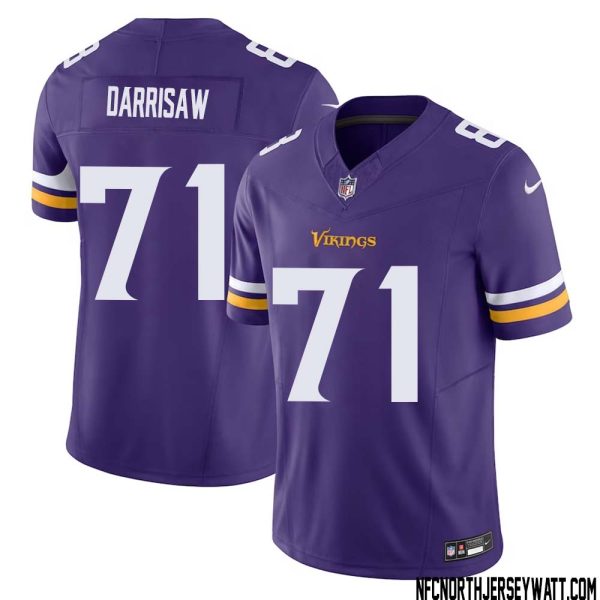 Christian Darrisaw No 71 Men Purple Minnesota Vikings Vapor F.u.s.e. Limited Jersey- Replica