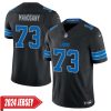 Christian Mahogany No 73 Men’S Detroit Lions Away Game 2024 Jersey – White
