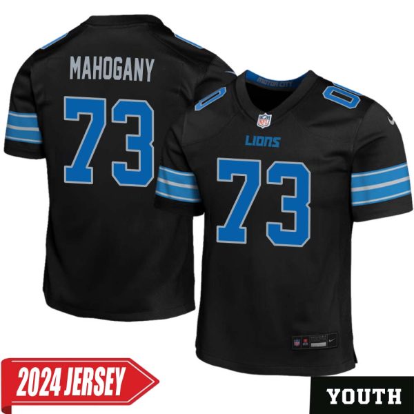 Christian Mahogany No 73 Youth’S Detroit Lions 2Nd Alternate Vapor F.u.s.e. Limited 2024 Jersey – Black
