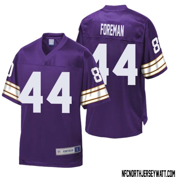 Chuck Foreman No 44 Men NFL Pro Line Purple Minnesota Vikings Retired Player Replica Jersey