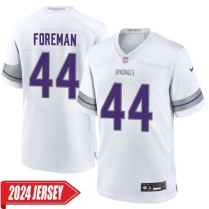 Chuck Foreman No 44 Men’s Minnesota Vikings White Alternate Custom Game 2024 Jersey