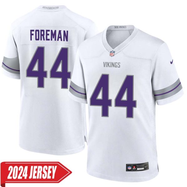 Chuck Foreman No 44 Men’S Minnesota Vikings White Alternate Custom Game 2024 Jersey
