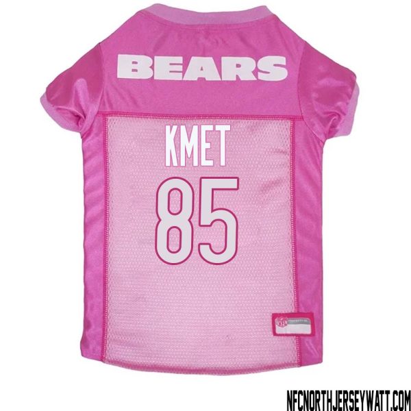 Cole Kmet No 85 Chicago Bears Dog Jersey Pink – Replica