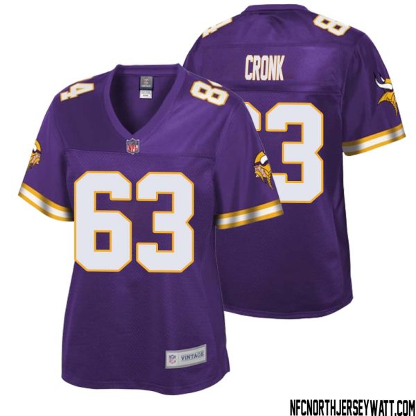 Coy Cronk No 63 Women Nfl Pro Line Purple Minnesota Vikings Retired Player Replica Jersey