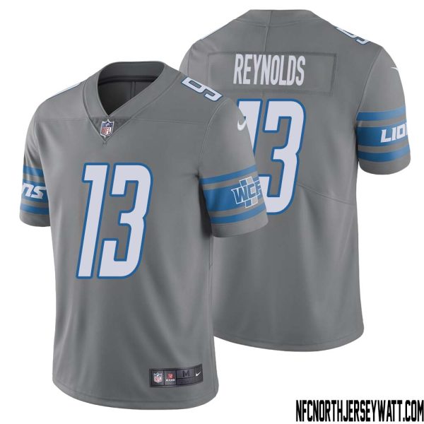 Craig Reynolds No 13 Men Steel Detroit Lions Vapor Untouchable Color Rush Limited Player Jersey – Replica