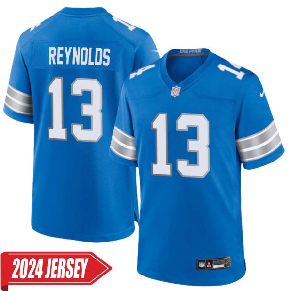 Craig Reynolds No 13 Men’S Detroit Lions Home Game 2024 Jersey – Blue