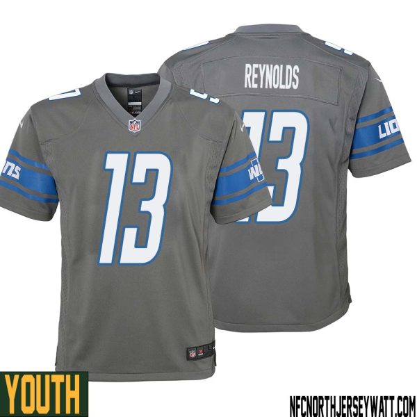 Craig Reynolds No 13 Youth Gray Detroit Lions Player Alternate Game Jersey – Replica