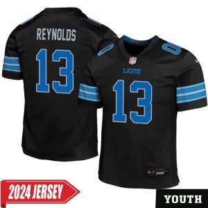 Craig Reynolds No 13 Youth’s Detroit Lions 2nd Alternate Vapor F.U.S.E. Limited 2024 Jersey – Black