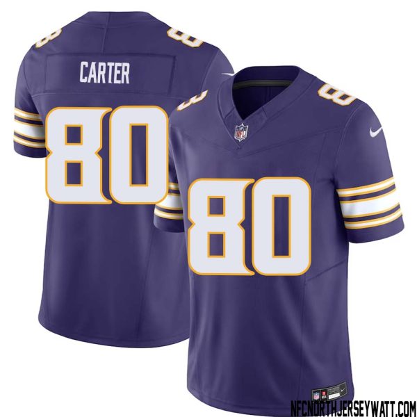 Cris Carter No 80 Mens Purple Minnesota Vikings Vapor F.u.s.e. Limited Jersey- Replica