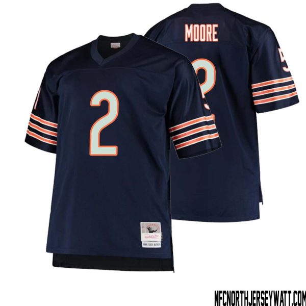 Dj Moore No 2 Men Mitchell & Ness Navy Chicago Bears Big & Tall 1966 Retired Player Replica Jersey