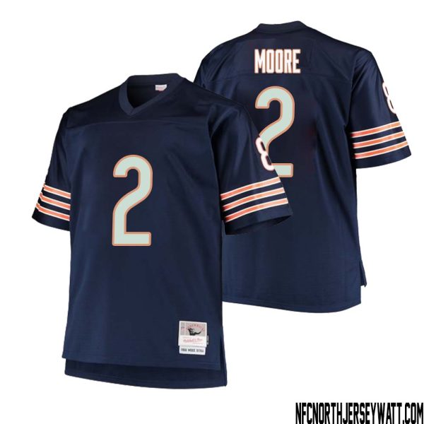 DJ Moore No 2 Men Mitchell & Ness Navy Chicago Bears Big & Tall 1985 Retired Player Replica Jersey