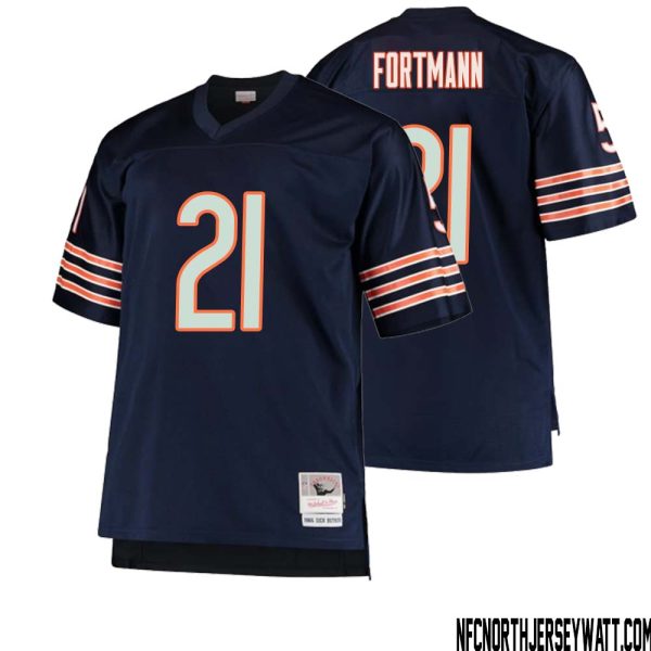 Dan Fortmann No 21 Men Mitchell & Ness Navy Chicago Bears Big & Tall 1966 Retired Player Replica Jersey
