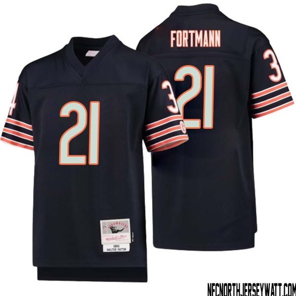 Dan Fortmann No 21 Youth Mitchell & Ness Navy Chicago Bears 1985 Legacy Retired Player Jersey – Replica