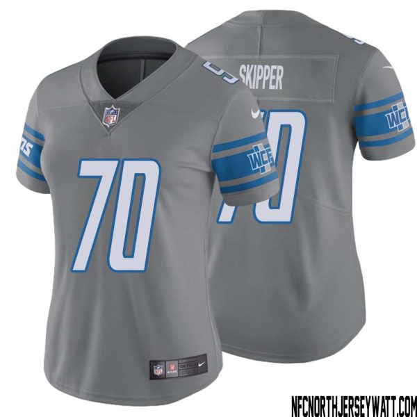 Dan Skipper No 70 Women Steel Detroit Lions Vapor Untouchable Color Rush Limited Player Jersey – Replica