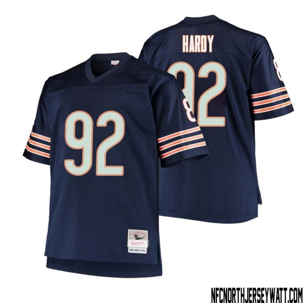 Daniel Hardy No 92 Men Mitchell & Ness Navy Chicago Bears Big & Tall 1985 Retired Player Replica Jersey