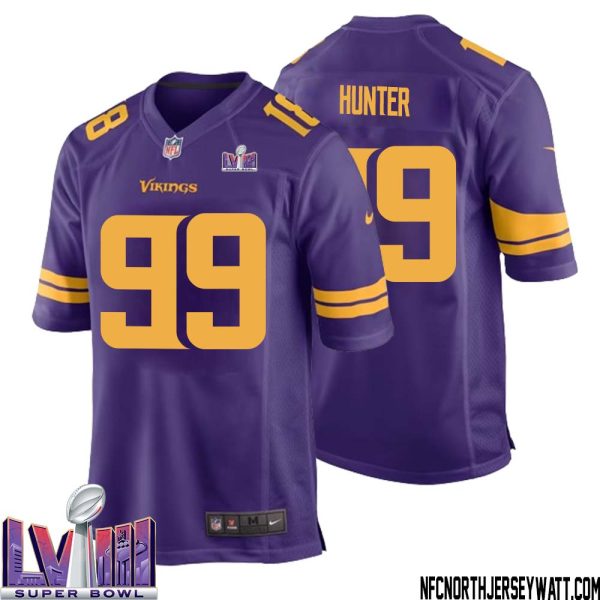 Danielle Hunter No 99 Minnesota Vikings Super Bowl Lviii Alternate Game Jersey Purple For Men – Replica