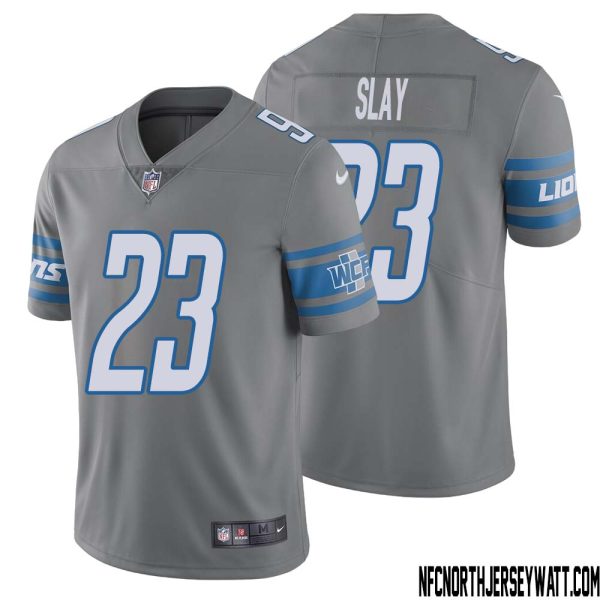 Darius Slay No 23 Men Steel Detroit Lions Vapor Untouchable Color Rush Limited Player Jersey – Replica