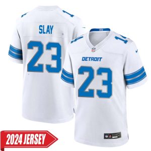 Darius Slay No 23 Men’s Detroit Lions Away Game 2024 Jersey – White