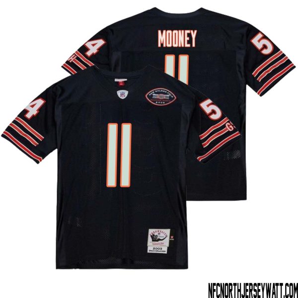 Darnell Mooney No 11 Men Mitchell & Ness Dark Navy Chicago Bears 2004 Authentic Throwback Retired Player Jersey – Replica