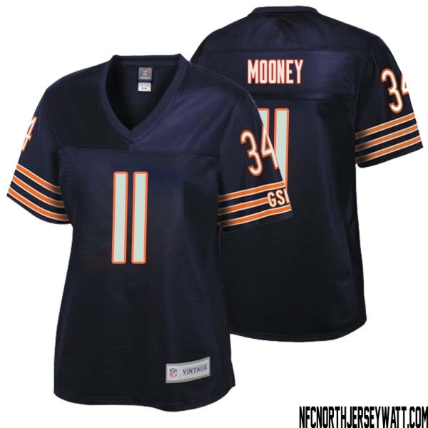 Darnell Mooney No 11 Women Nfl Pro Line Navy Chicago Bears Retired Player Replica Jersey