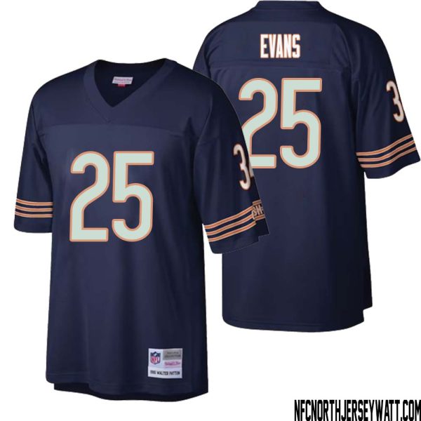 Darrynton Evans No 25 Men Mitchell & Ness Dark Navy Chicago Bears Big & Tall 1985 Retired Player Replica Jersey