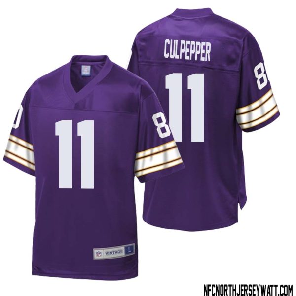 Daunte Culpepper No 11 Men Nfl Pro Line Purple Minnesota Vikings Retired Player Replica Jersey