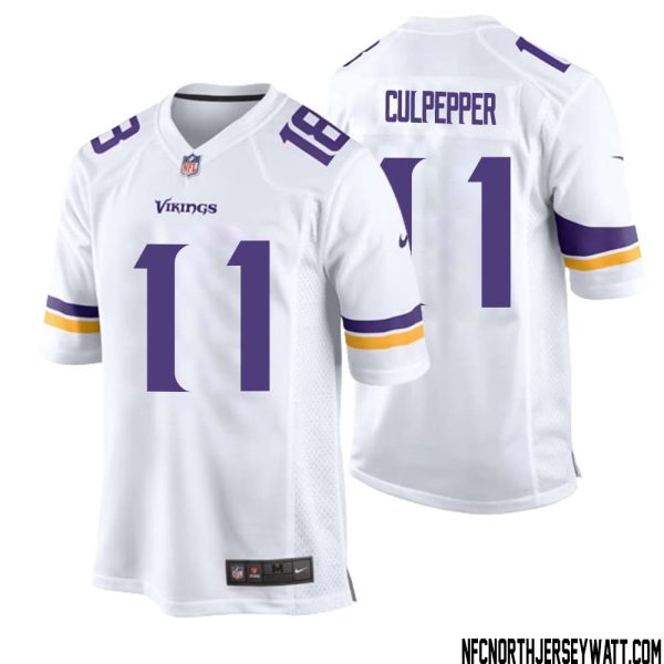 Daunte Culpepper No 11 Men White Minnesota Vikings Game Player Away Jersey – Replica