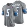 David Montgomery No 5 Mens Custom White Detroit Lions Super Bowl Lviii Away Game Jersey