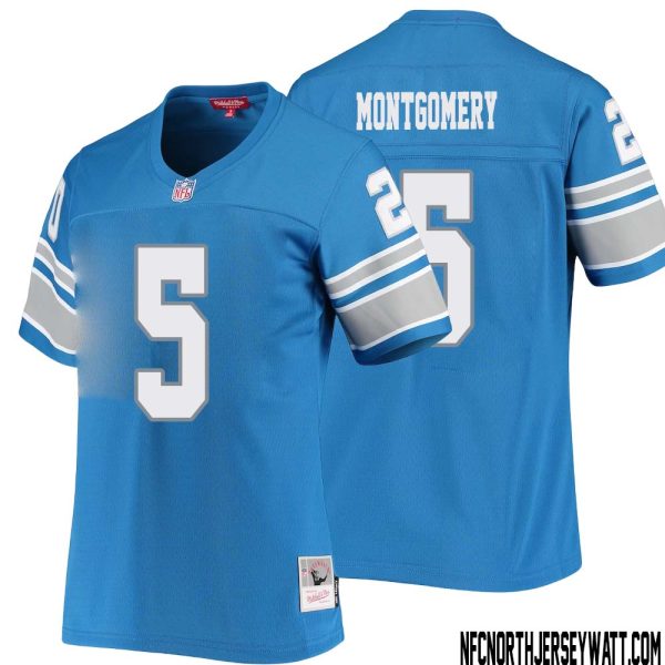 David Montgomery No 5 Women Mitchell & Ness Blue Detroit Lions 1996 Legacy Replica Jersey