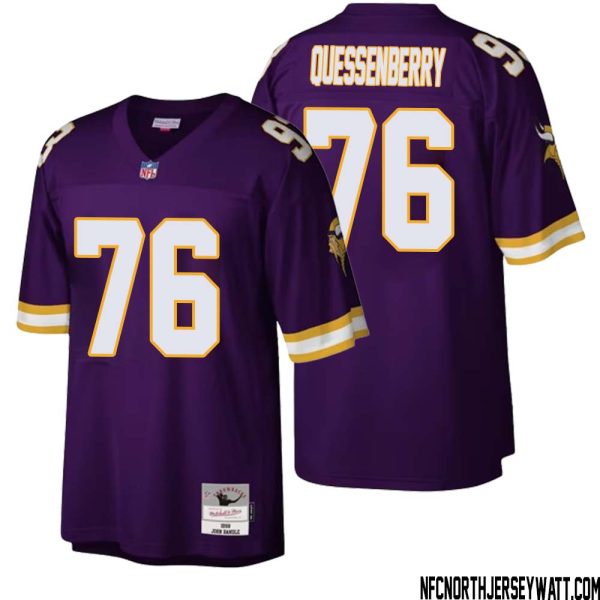 David Quessenberry No 76 Men Mitchell & Ness Purple Minnesota Vikings Legacy Replica Jersey