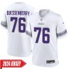 David Quessenberry No 76 Woman’S Minnesota Vikings White Alternate Custom Game 2024 Jersey