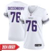 David Quessenberry No 76 Youth’S Minnesota Vikings White Alternate Custom Game 2024 Jersey