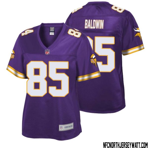 Daylen Baldwin No 85 Women Nfl Pro Line Purple Minnesota Vikings Retired Player Replica Jersey