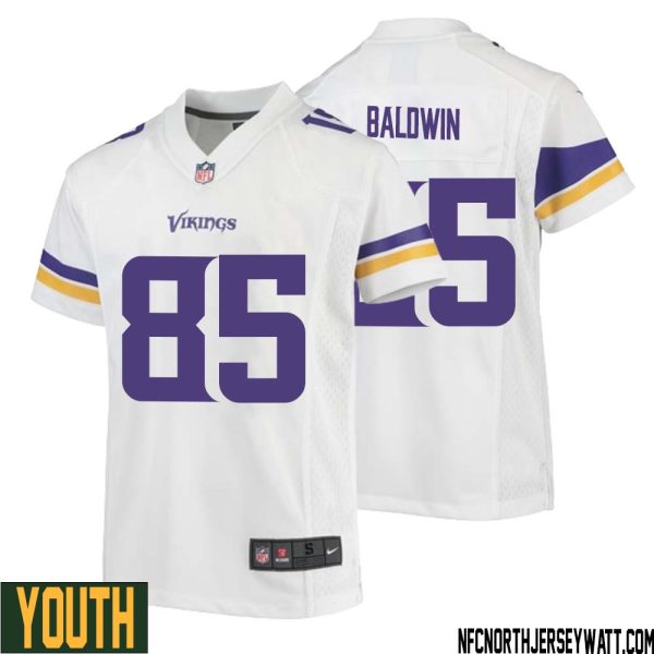 Daylen Baldwin No 85 Youth White Minnesota Vikings Game Player Away Jersey – Replica