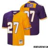 Fred Cox No 14 Men Mitchell & Ness Purple Gold Minnesota Vikings 1998 Split Legacy Replica Jersey