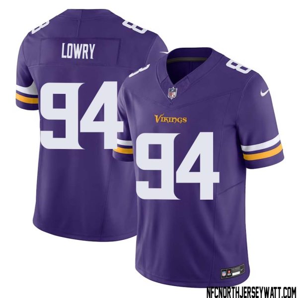 Dean Lowry No 94 Men Purple Minnesota Vikings Vapor F.u.s.e. Limited Jersey- Replica